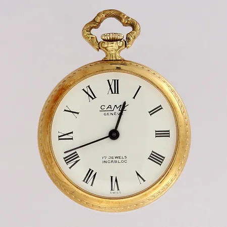 Kultainen kihlakello Camy Geneve, 17 Jewels Incabloc, kaiverrettu, mekaaninen, Ø30mm, 750br,  Paino: 21 g