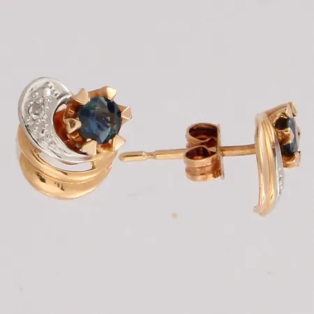 Kivikorvakorut timanteilla 2xn0.005ct, 585br, Paino: 1,4 g