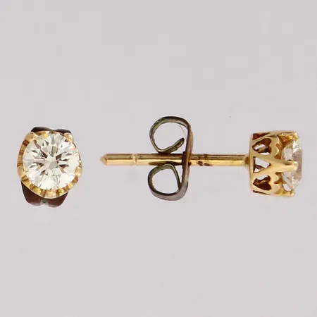Timanttikorvakorut, 2xn.0.32ct, taustat metallia, 585, Paino: 1,1 g