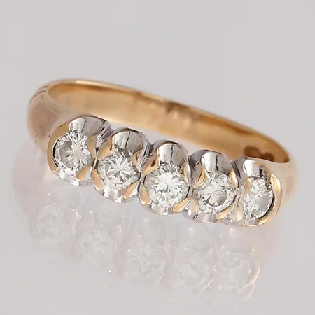 Timanttisormus 5xn.0.08ct, koko 16¼, 585, Paino: 2,7 g