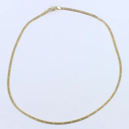 Kaulaketju, leveys 2,9mm, pituus 45cm, 585 kelta- ja valkokulta, Paino: 10 g