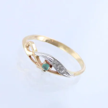 Kivisormus timanteilla 3xn.0.005ct, 585br,  Paino: 1,7 g
