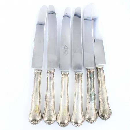 Kuusi veistä, chippendale, kaiverrettu, pituus 203mm, 813br,  Paino: 353,3 g