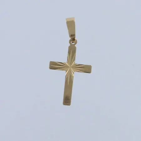 Risti-riipus, kaiverrettu, korkeus 20mm, 585,  Paino: 0,2 g