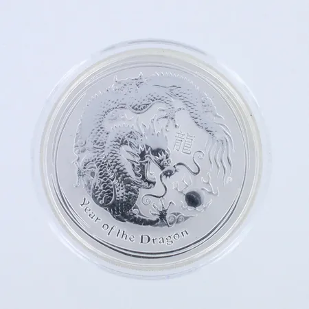Hopearaha 1 dollari, 2012, year of the dragon, 999hopea,  Paino: 31,5 g