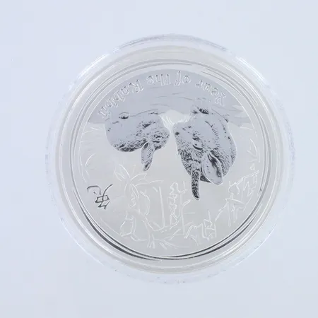 Hopearaha 1 dollari, 2011, year of the rabbit, 999hopea,  Paino: 31,5 g