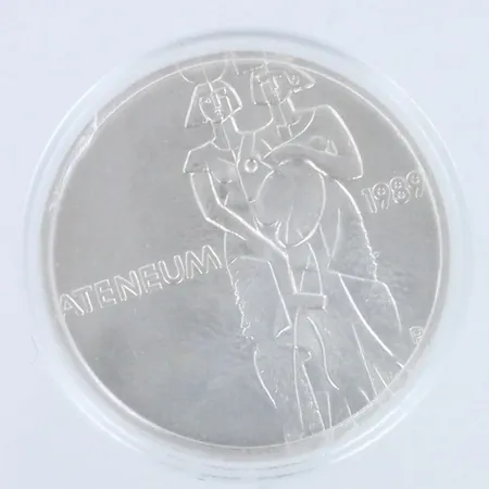 Juhlaraha, Ateneum 1989, nimellisarvo 100mk, 925, Paino: 24 g
