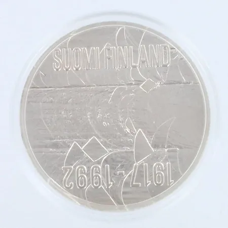 Juhlaraha, 100 Markkaa 1917-1992, Itsenäinen Suomi 75 vuotta, 925,  Paino: 24,8 g