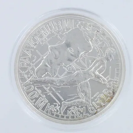 Juhlaraha, Paavo Nurmi, 1997, nimellisarvo 100 markkaa, 925,  Paino: 21,8 g