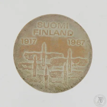 Juhlaraha Suomi Finland 1917-1967, nimellisarvo 10mk, 900,  Paino: 23,9 g