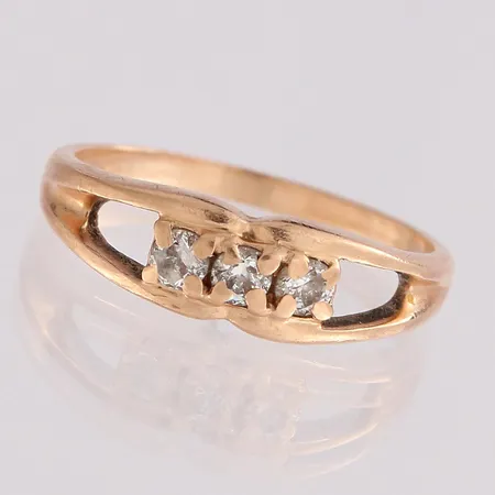 Kivisormus, käytönjälkiä, koko 15½, 585br, Paino: 1,8 g