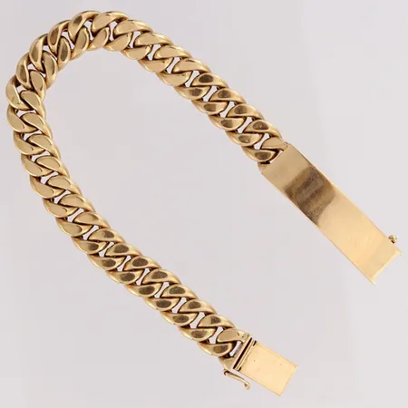 Panssariranneketju laatalla, pituus 21,3cm, leveys 10mm, 585, Paino: 29,4 g