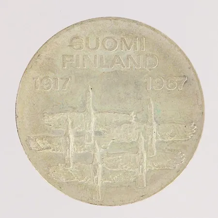Juhlaraha Suomi Finland 1917-1967, nimellisarvo 10mk, 900,  Paino: 24 g