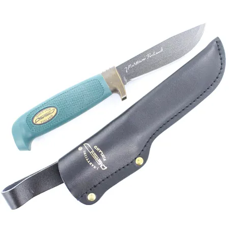 Puukko Marttiini, Martef-pinnoitte, Metsän Poika, pituus 225, teknos logo kaiverrettu, nahkatuppi Lähetetään postipakettina.
