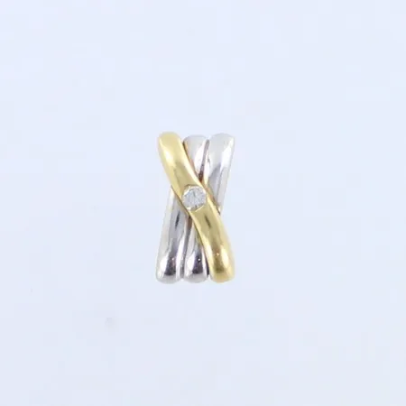 Timanttiriipus 1xn.0.07ct, korkeus 15mm, 750 kelta- ja valkokulta,  Paino: 3,3 g