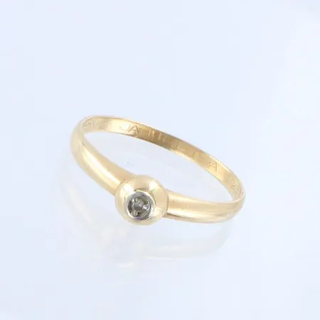 Timanttisormus 1xn.0.005ct, kaiverrettu, koko 17½, 585, Paino: 1,5 g