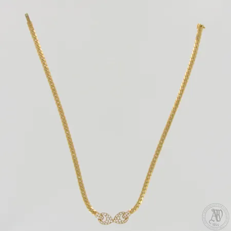 Timanttikaulakoru 52xn.0.01-0.05ct, pituus ja leveys 38cm ja 5-10mm, Cartier, sarjanumero 224366, 750,   Paino: 30,4 g
