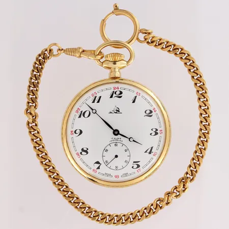 Taskukello Leijona, taulun Ø 49mm, kellon perät, metallia.