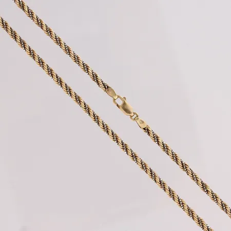 Cordell-kaulaketju, pituus 47cm, leveys 3,5mm, kelta- ja valkokulta 585, Paino: 12,4 g