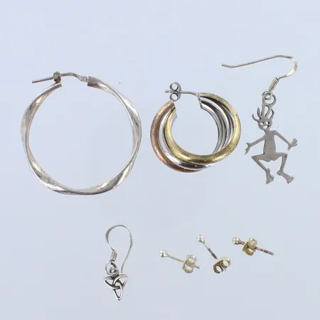 Seitsemän korvakorua, korkeus 2-41mm, 925,  Paino: 8,6 g