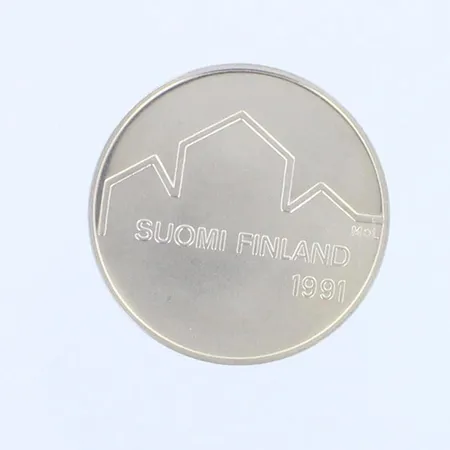 Juhlaraha, nimellisarvo 100mk, Suomi, 1991, 830,  Paino: 23,9 g