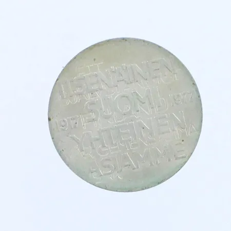 Juhlaraha, Itsenäinen Suomi 60 vuotta, nimellisarvo 10mk, 1917-1977, 500, Paino: 21,9 g