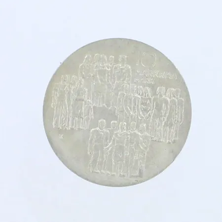 Juhlaraha, Itsenäinen Suomi 60 vuotta, nimellisarvo 10mk, 1917-1977, 500,  Paino: 0 g