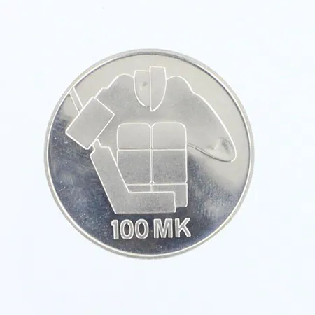 Juhlaraha, nimellisarvo 100mk, Suomi, 1991, 830, Paino: 24,1 g