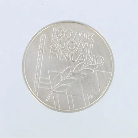 Hopearaha 100 Markkaa (European Championships in Athletics) 1994, 925br,  Paino: 24,2 g
