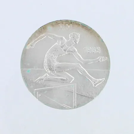 Juhlaraha, Yleisurheilun MM 1983, nimellisarvo 50 mk, 500,  Paino: 22 g