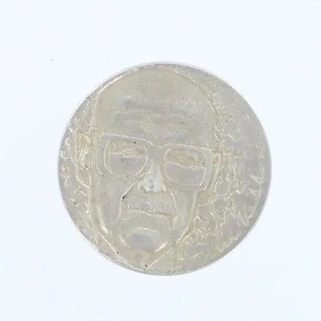 Juhlaraha, Urho Kekkonen 1975, nimellisarvo 10 markkaa, 500hopea,  Paino: 23,4 g