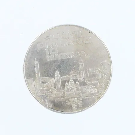 Juhlaraha EMX Helsinki 1971, nimellisarvo 10mk, 500hopea,  Paino: 24,4 g