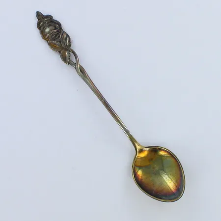 Kahvilusikka, kaiverrettu, pituus 123mm, 813hopea,  Paino: 11 g
