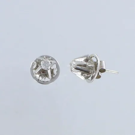 Timanttikorvakorut 2xn.0.15ct, korkeus 9mm, 750valkokulta,  Paino: 3,7 g