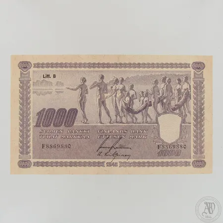 Seteli 1000 Markkaa Suomen Pankki 1945 Litt. B, F8869880