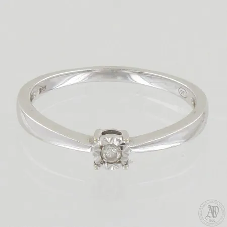 Timanttisormus 1xn.0.05ct, koko 18½, valkokulta 585, Paino: 2,5 g