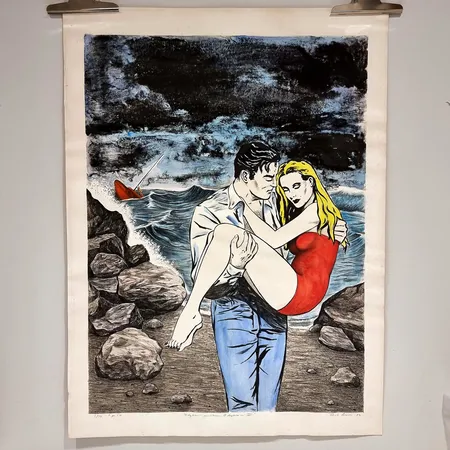 Litografia, signeeraus Risto Suomi -82, Köyhän miehen Odysseia III, ei kehyksiä, mitat 90x67cm Ota yhteys panttilainaamoon kuljetusmaksusta sopimiseksi.