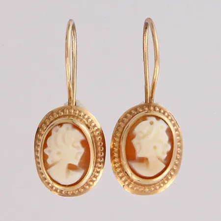 Camee-korvakorut, korkeus 20mm, 585br, Paino: 1 g