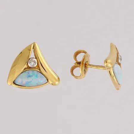 Kivikorvakorut timanteilla 2xn.0.005ct, 585br, Paino: 2,6 g
