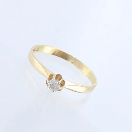 Timanttisormus 1xn.0.07ct, koko 16, 585,  Paino: 1,1 g