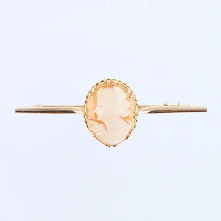 Camee-rintaneula, korkeus 21mm, leveys 57mm, 585br,  Paino: 4,3 g