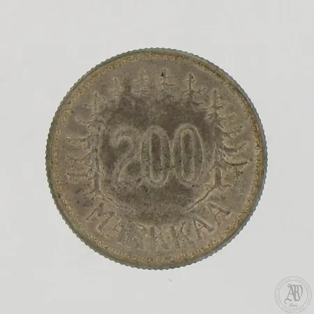 Hopearaha 200 markkaa 1957, 500, Paino: 8,2 g
