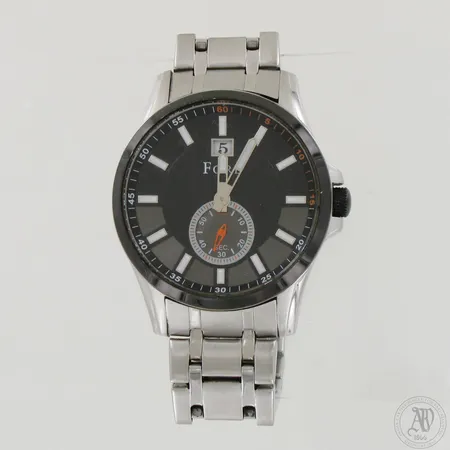 Teräsrannekello Fore, quartz, taulun Ø 47mm, rannekkeen pituus 175mm, käytön jälkiä