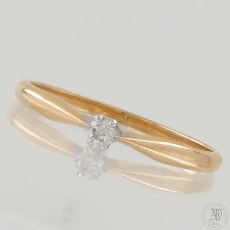 Timanttisormus 1xn.0.06ct, koko 17½, 585,  Paino: 1,3 g