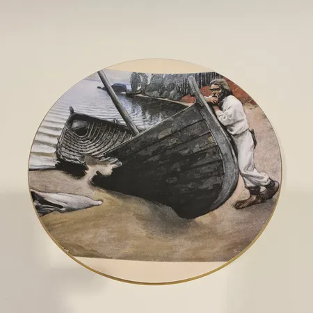 Seinälautanen, Arabia, Kalevala Purren valitus, 678/7000, Juhlavuosi 1985, Ø29cm Lähetetään postipakettina.