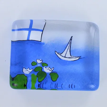 Lasikortti Iittala, Heljä Liukko-Sundström, mitat 72x57mm. Lähetetään postipakettina. 