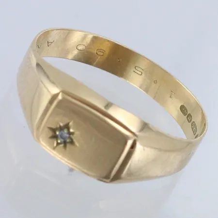 Timanttisormus 1xn.0.005ct, kaiverrettu, koko 22, 585,  Paino: 2,9 g