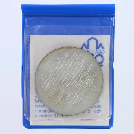 Juhlaraha, Turku 750 vuotta, nimellisarvo 25mk, 500,  Paino: 26,4 g
