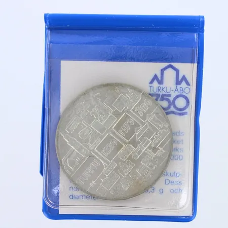 Juhlaraha, Turku 750 vuotta, nimellisarvo 25mk, 500,  Paino: 26,4 g