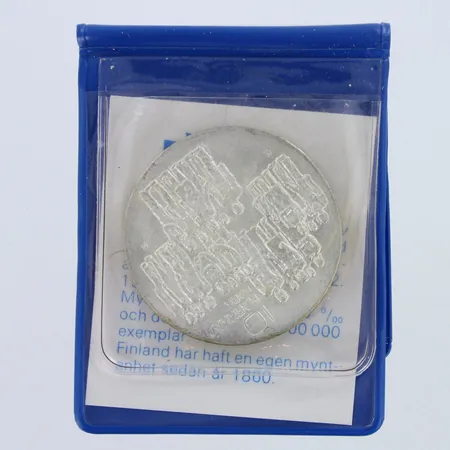 Juhlaraha, Itsenäinen Suomi 60 vuotta, nimellisarvo 10mk, 1917-1977, 500,  Paino: 21,6 g